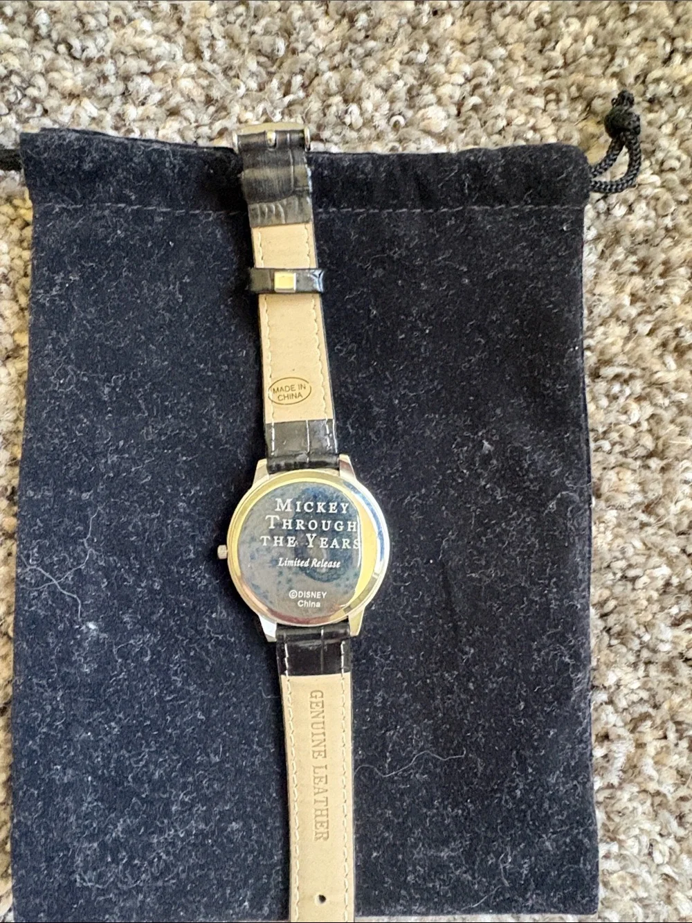 Disney Mickey Mouse Watch with Black Strap and Yellow Dial Accents